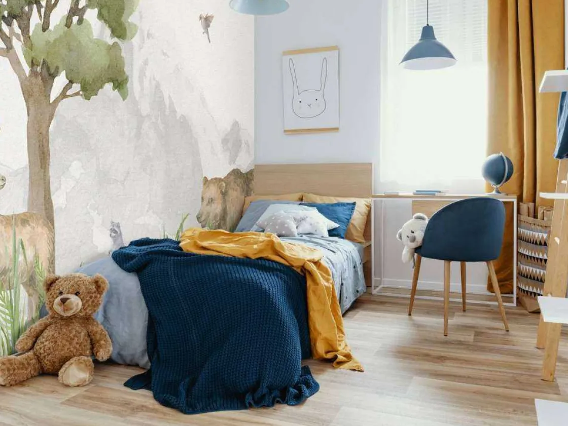 bosdieren_bij_een_berg_1.webp Fashion Bosdieren bij een berg Kinderkamer | Dieren