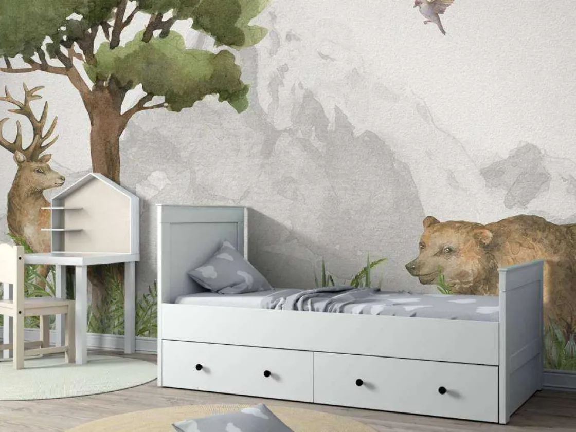 bosdieren_bij_een_berg_6.webp Fashion Bosdieren bij een berg Kinderkamer | Dieren