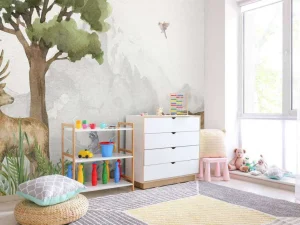 Fashion Bosdieren bij een berg Kinderkamer | Dieren