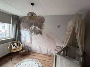 Hot Bosdieren in taupe Kinderkamer | Dieren