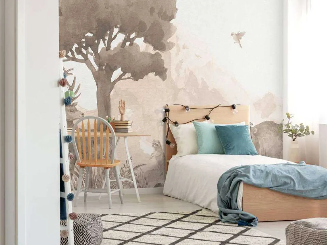 bosdieren_in_taupe_3.webp Hot Bosdieren in taupe Kinderkamer | Dieren