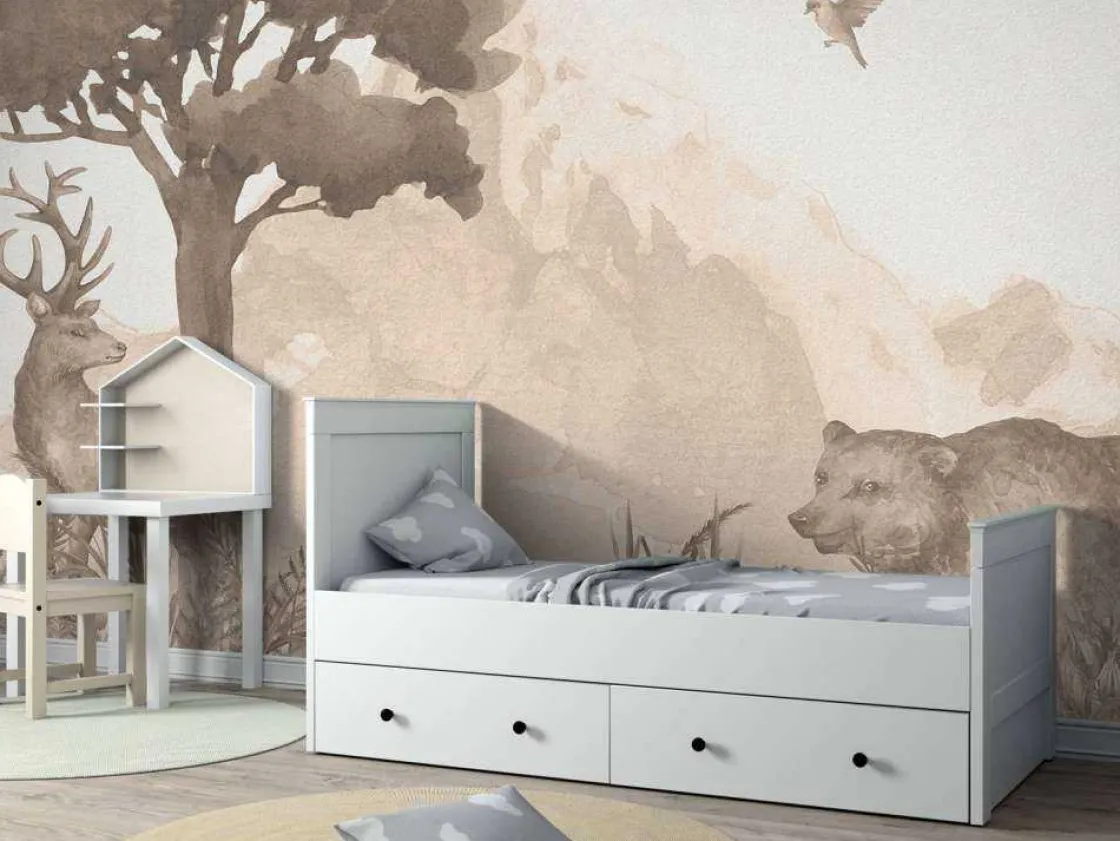 bosdieren_in_taupe_8.webp Hot Bosdieren in taupe Kinderkamer | Dieren