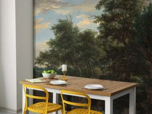 Clearance Bosgezicht fotobehang Bloemen