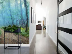 Fashion Bosweg met kronkelbomen fotobehang Bloemen