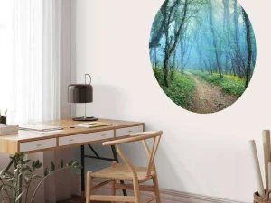 Fashion Bosweg met kronkelbomen fotobehang Bloemen