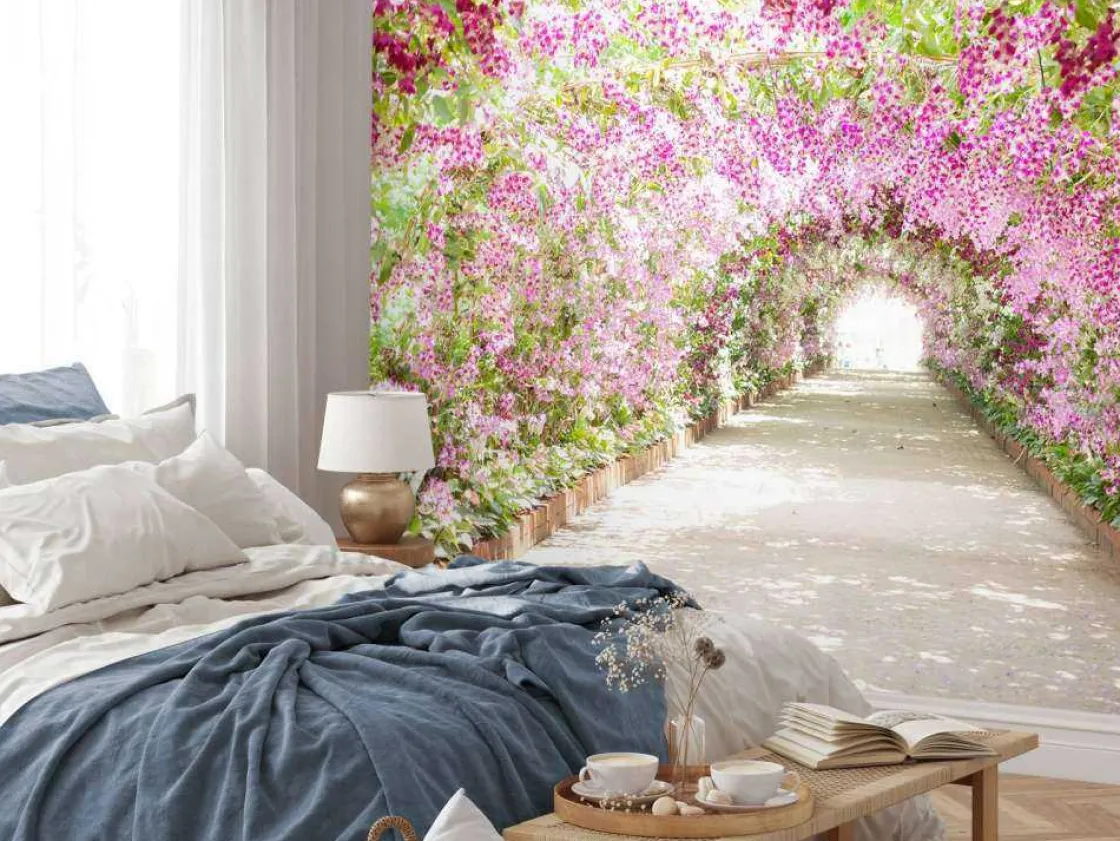 botanische_tuin_met_orchi_1.webp Discount Botanische tuin met orchideeën fotobehang Tienerkamer | 3d