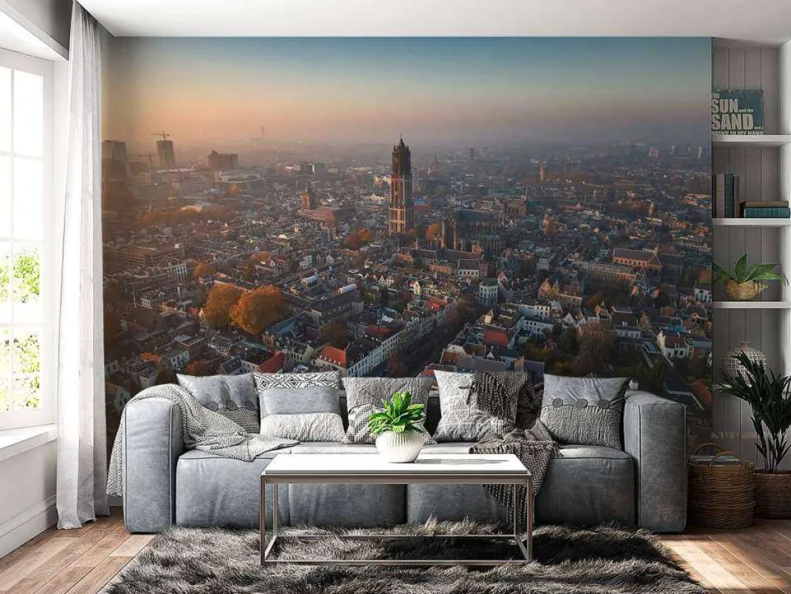 bovenaanzicht_van_utrecht_10.webp Hot Bovenaanzicht van Utrecht fotobehang Architectuur