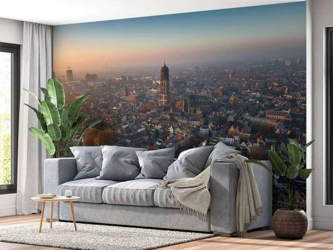 bovenaanzicht_van_utrecht_2.webp Hot Bovenaanzicht van Utrecht fotobehang Architectuur
