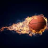 New Brandende basketbal fotobehang Kinderkamer | Sport