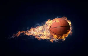 New Brandende basketbal fotobehang Kinderkamer | Sport