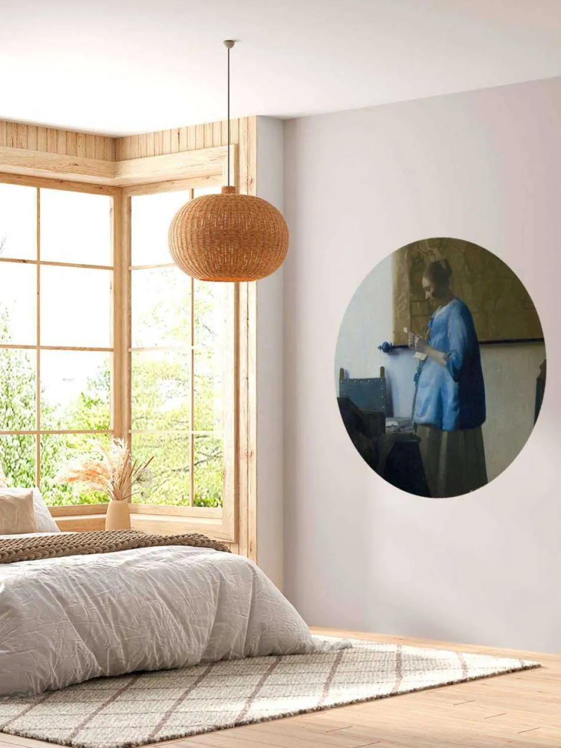 brieflezende_vrouw_in_het_5.webp Online Brieflezende vrouw in het blauw fotobehang Kunst & Design