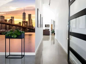 Outlet Brooklyn Bridge bij zonsondergang fotobehang Architectuur
