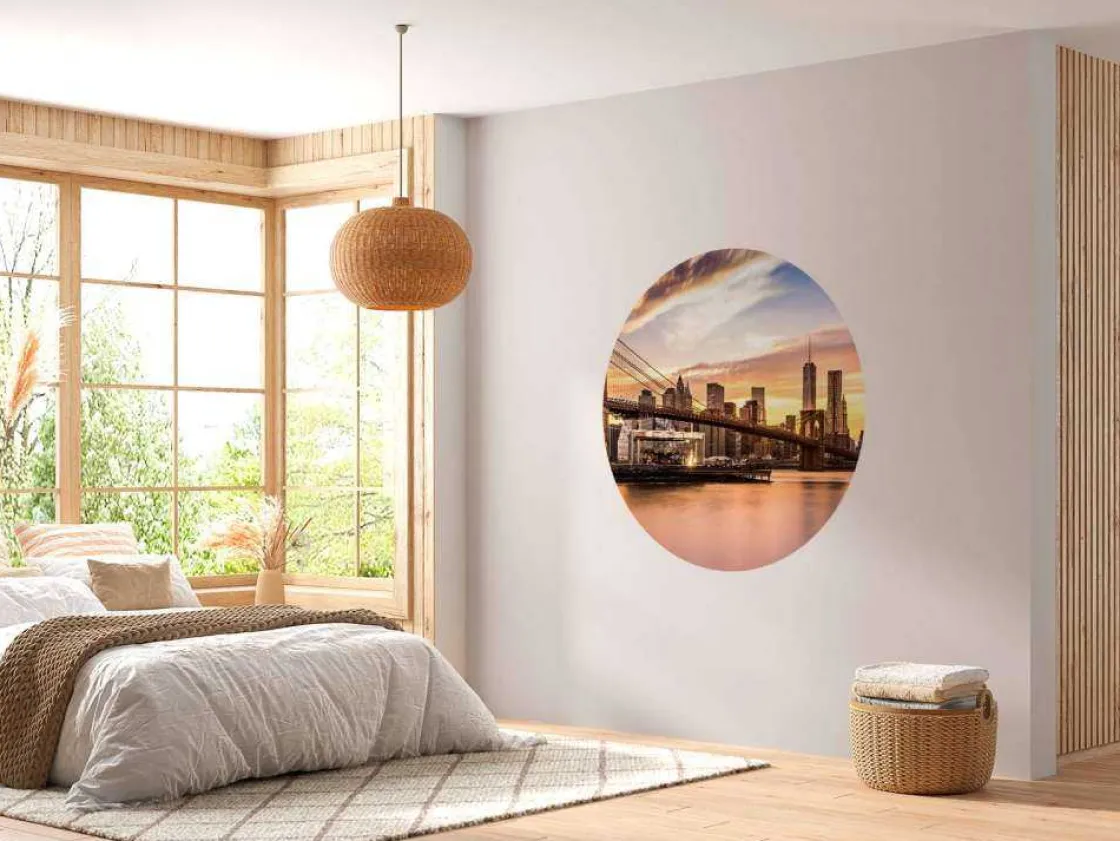 brooklyn_bridge_bij_zonso_5.webp Outlet Brooklyn Bridge bij zonsondergang fotobehang Architectuur
