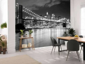 Best Brooklyn Bridge in zwart-wit fotobehang Architectuur