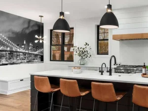 Best Brooklyn Bridge in zwart-wit fotobehang Architectuur