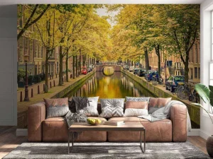 Best Brug over een kanaal in Amsterdam fotobehang Steden | Architectuur