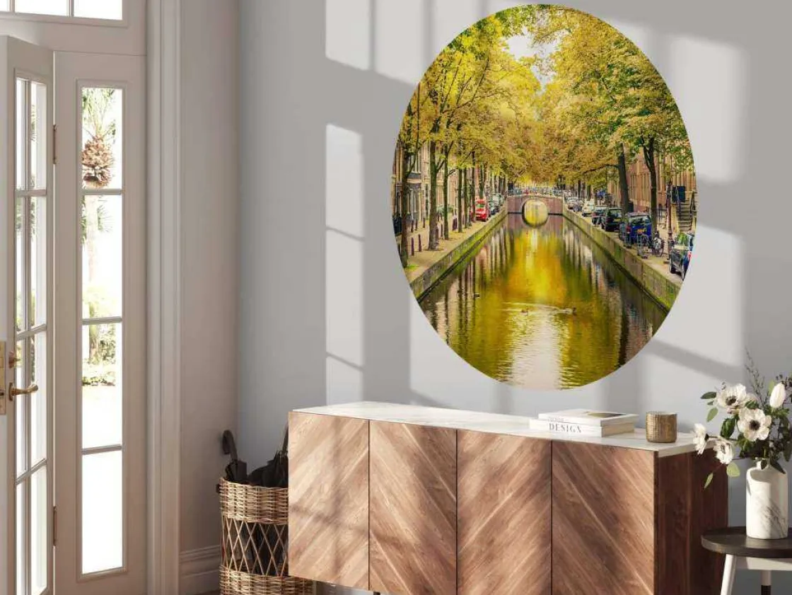 brug_over_een_kanaal_in_a_5.webp Best Brug over een kanaal in Amsterdam fotobehang Steden | Architectuur
