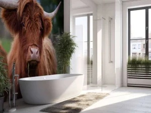 New Bruine Hooglander van dichtbij fotobehang Keuken | Dieren