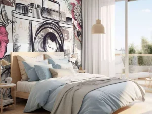 Online Camera vintage design fotobehang Keuken | Gang