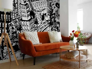 Fashion Cartoon stad fotobehang Tienerkamer | Kinderkamer