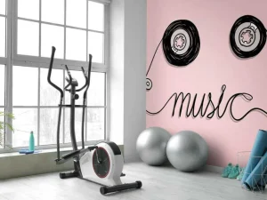 Hot Cassettebandje met een roze achtergrond fotobehang Kinderkamer