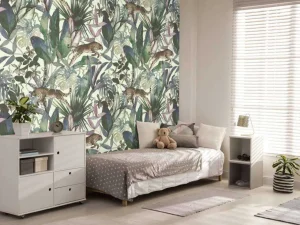New Cheetah tussen de tropische bladeren Kinderkamer | Dieren
