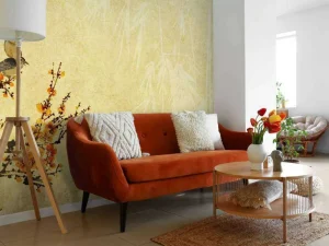 Outlet Chinees schilderij met kersenbloesem fotobehang Kunst & Design | Bloemen