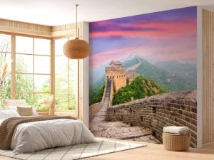 Hot Chinese Muur onder een unieke hemel fotobehang Architectuur