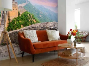 Hot Chinese Muur onder een unieke hemel fotobehang Architectuur