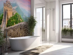 Hot Chinese Muur onder een unieke hemel fotobehang Architectuur