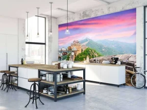 Hot Chinese Muur onder een unieke hemel fotobehang Architectuur