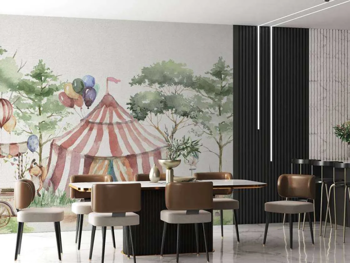 circus_in_het_bos_10.webp Best Circus in het bos Kinderkamer | Dieren