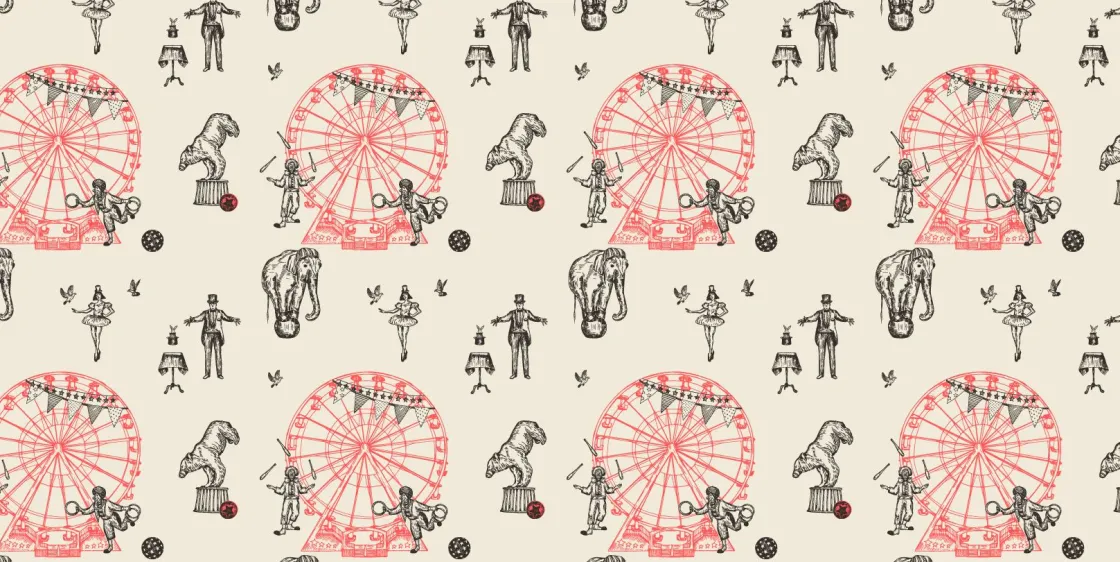 circus_patroon_0.webp Hot Circus patroon Kinderkamer | Dieren