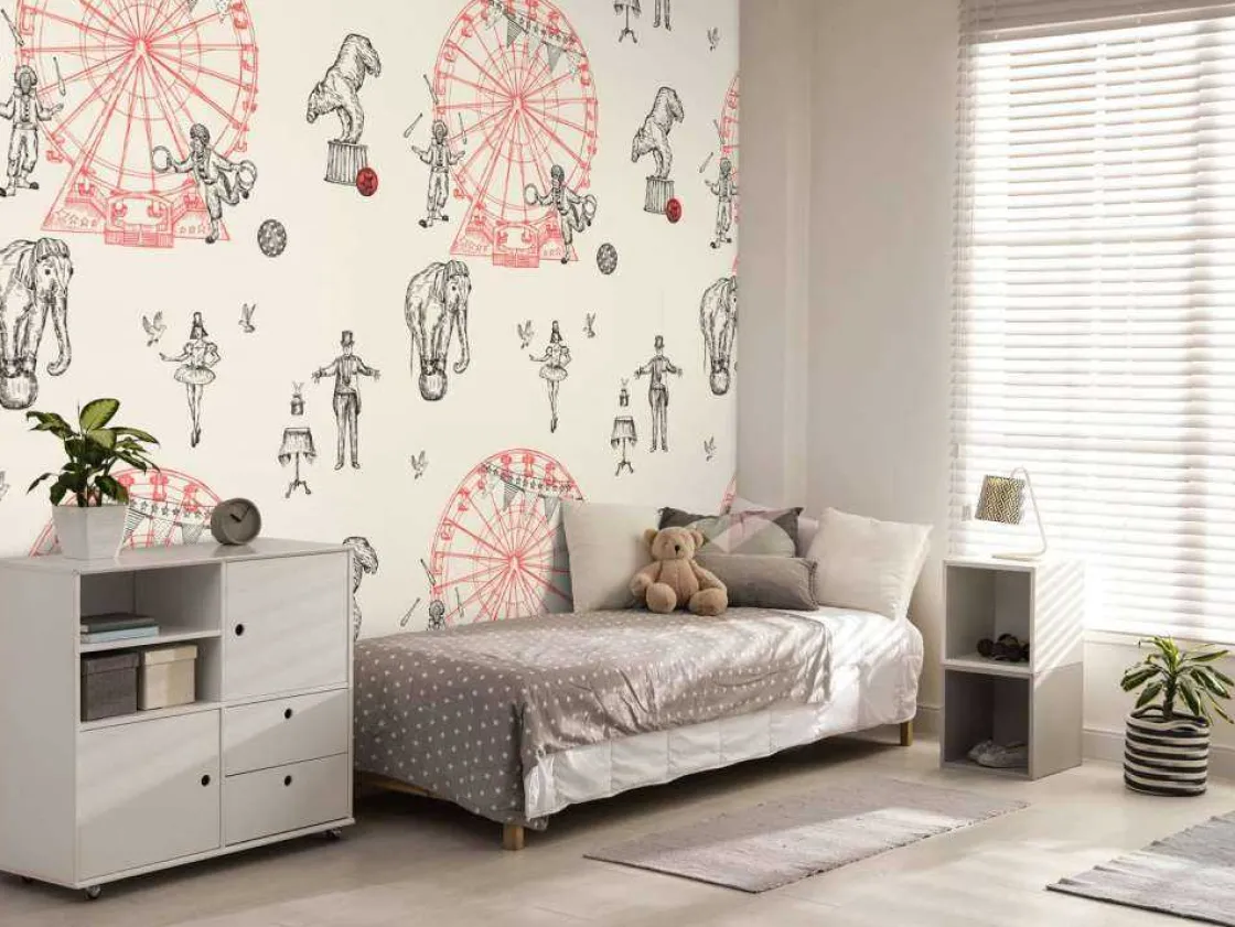 circus_patroon_5.webp Hot Circus patroon Kinderkamer | Dieren