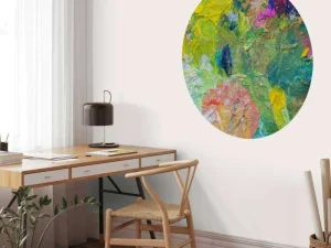 Discount Close-up van een kleurrijk schilderwerk fotobehang Kunst & Design