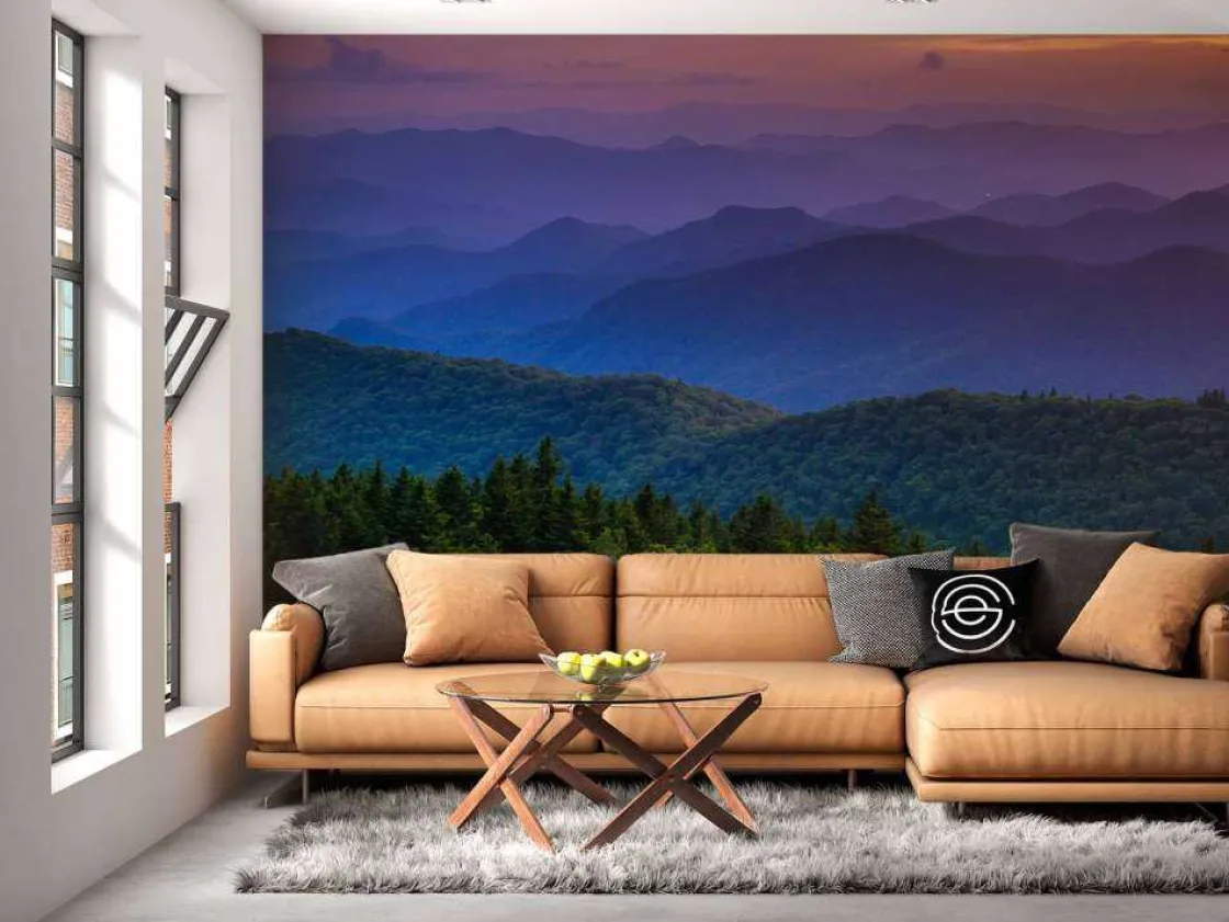 cowee_bergen_bij_zonsonde_10.webp Best Cowee bergen bij zonsondergang fotobehang Bloemen