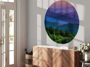 Best Cowee bergen bij zonsondergang fotobehang Bloemen