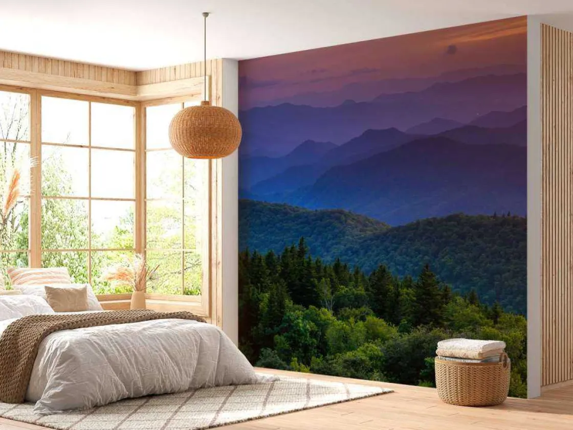 cowee_bergen_bij_zonsonde_9.webp Best Cowee bergen bij zonsondergang fotobehang Bloemen
