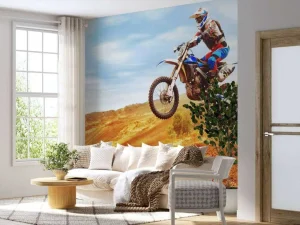 Clearance Crossmotor stunt fotobehang Tienerkamer | Transport