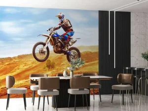 Clearance Crossmotor stunt fotobehang Tienerkamer | Transport