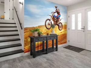 Clearance Crossmotor stunt fotobehang Tienerkamer | Transport