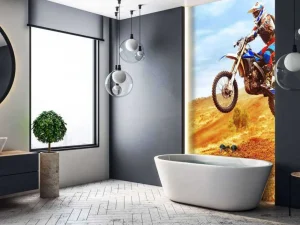 Clearance Crossmotor stunt fotobehang Tienerkamer | Transport