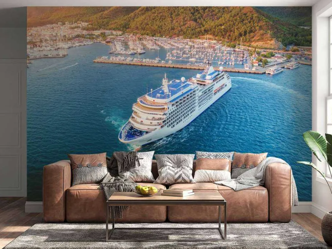 cruiseschip_in_de_haven_f_2.webp Hot Cruiseschip in de haven fotobehang Tienerkamer | Transport