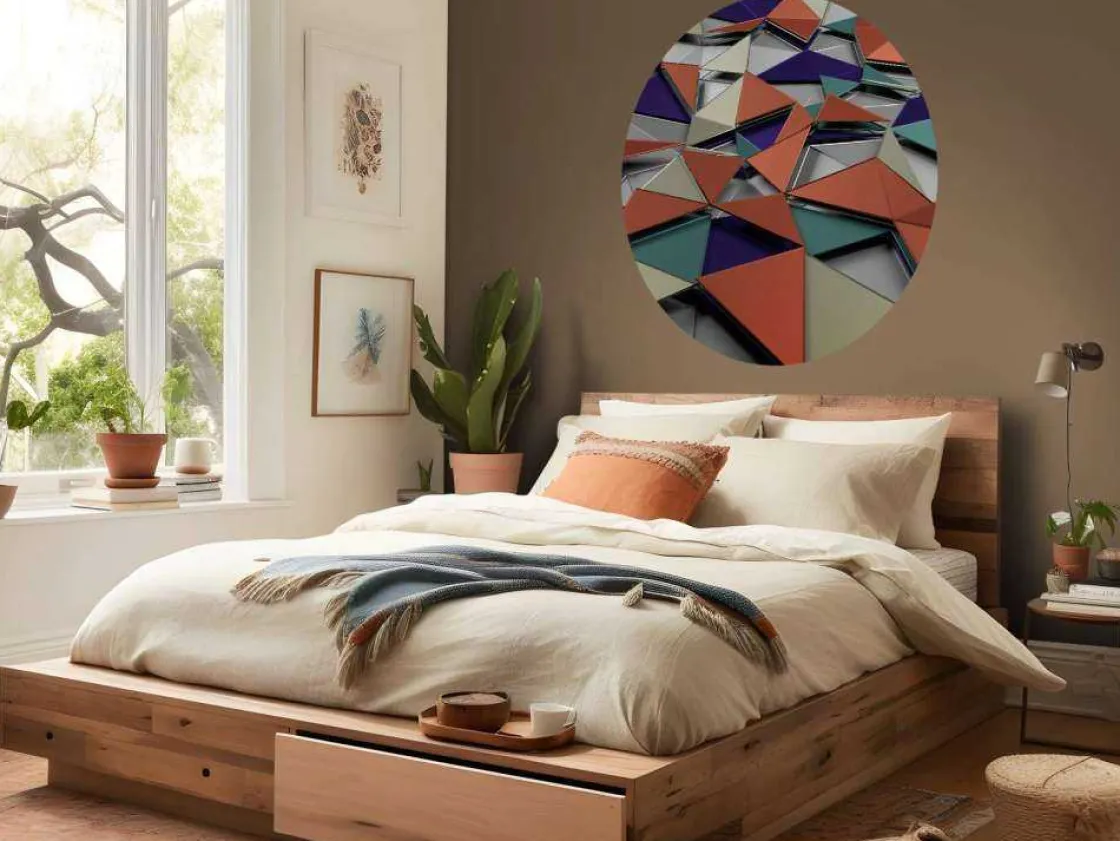 d_weergave_van_gekleurde__6.webp New 3D weergave van gekleurde driehoeken fotobehang Kunst & Design | 3d