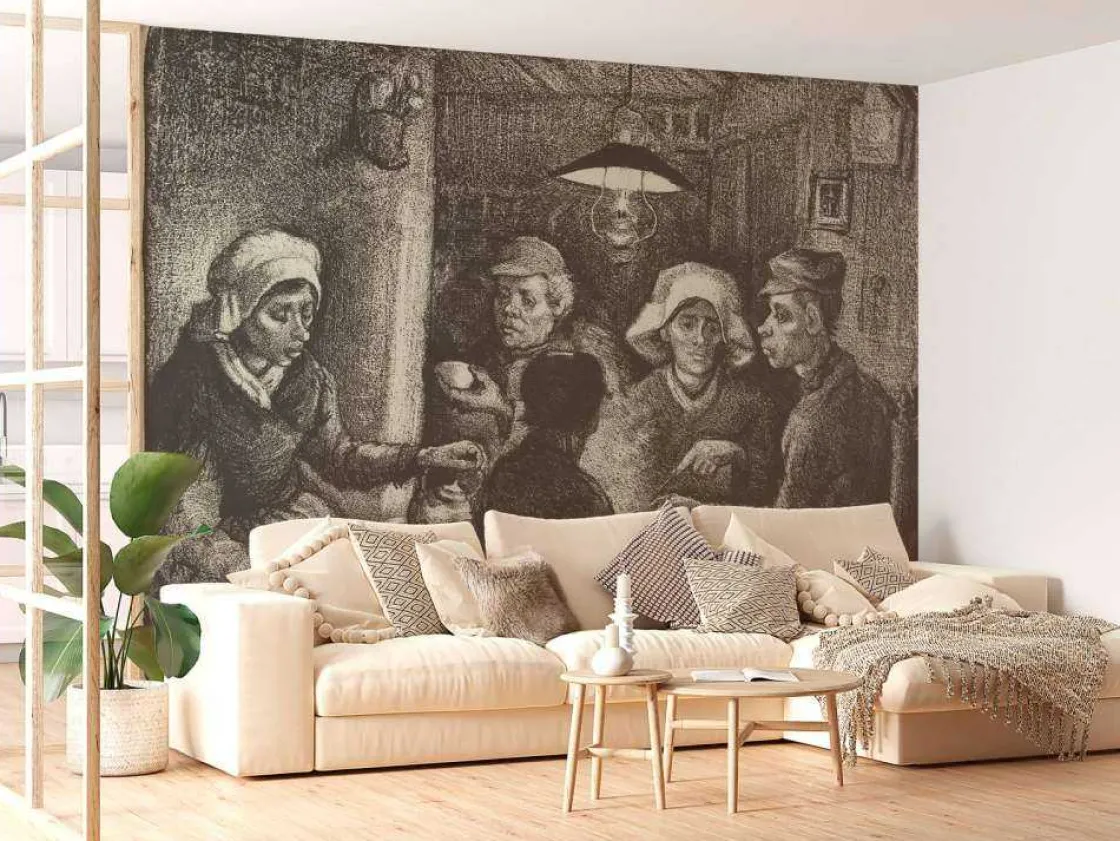 de_aardappeleters_fotobeh_2.webp New De aardappeleters fotobehang Keuken | Kunst & Design