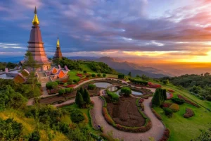 Sale De Doi Inthanon berg bij zonsondergang fotobehang Architectuur