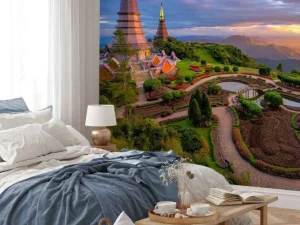 Sale De Doi Inthanon berg bij zonsondergang fotobehang Architectuur