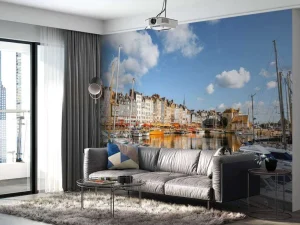 Discount De haven van Honfleur in de ochtend fotobehang Transport | Architectuur