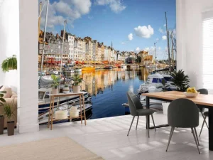 Discount De haven van Honfleur in de ochtend fotobehang Transport | Architectuur