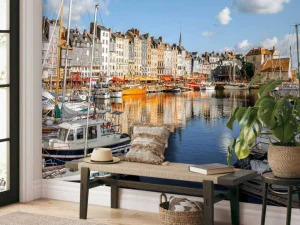Discount De haven van Honfleur in de ochtend fotobehang Transport | Architectuur